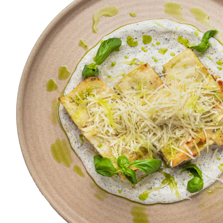 Lasagne with chicken in truffle sauce
