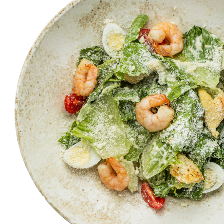 Caesar salad with shrimps