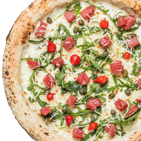 Pizza with tuna and capers