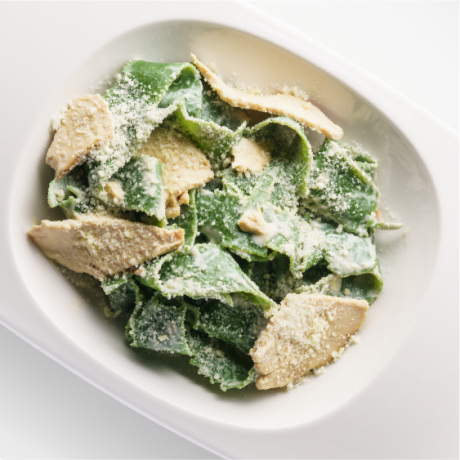 Pasta with turkey and parmesan cheese