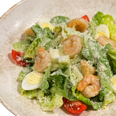 Салат Цезарь с креветками