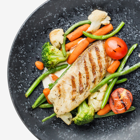 Sea bass with vegetables