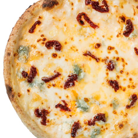 Quattro Formaggi Pizza with Sun-Dried Tomatoes and Truffle Honey